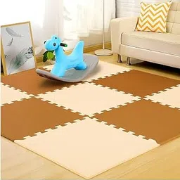 EASY HOME Interlocking Mat - 12mm Thick | 60x60cm 9 Tiles (36 Sq Ft Area) for Kids | Soft & Protective Puzzle Mat for Baby Crawling, Playroom & Exercise-picture-31