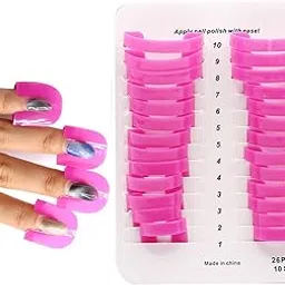MYADDICTION 26 pcs Manicure Finger Nail Art Case Nail Shield Protector Case Rose Red-image-44