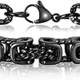 peora Stainless Steel Metal Bracelet Stylish Openable Link Design Jewellery Gift for Men & Boys-picture-12