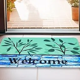 RugRug Beach Design Welcome Printed Doormat - Anti Slip Indoor/Outdoor Mat | Durable Eco-Friendly Mat Natural Coconut Fibre | Easy to Clean - Dirt Resistant - (38X58 CM) - Green & Brown-image-4