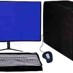 Computer Desktop 3 Pcs PVC Cover Set – Water-Resistant Dust Protection for Monitor, CPU & Keyboard | Extra Zip Closure | Ideal for Office, Home & Business Use (22 Inch)-picture-43