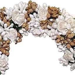 happi tokens Hair Veni/Gajra Brooch – Bridal Wedding Hair Accessory – Reusable Floral Bun Pin for Mehndi, Party & Festive Looks-picture-49