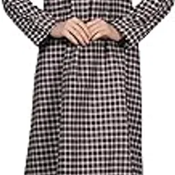Polina Women's Woolen Winter Checked Nighty Maxi Cotswool Nightwear with Pocket Article No-20130-picture-49