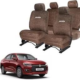 Cotton Towel Readymade Towel Car Seat Cover for Maruti Swift Dzire -New (Coffee)-picture-12