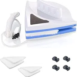 LootWagon Magnetic Window Glass Cleaner | Doublefaced Glass Cleaner | Double-Side Glazed Two Sided Wiper with 2 Extra Cleaning Cotton Squeegee Washing Equipment Household Magnet (Multicolor)-picture-10