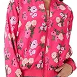 9 impression Women's Bomber Jacket, Maroon with Black Contrast, Poly Crepe, Ribbed Neck and Cuffs, Side Pockets, Oversized Style Jackets-picture-20