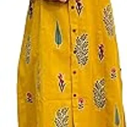 Women’s Mustard Yellow Rayon Printed Kurta Set with Pants | Straight Kurta with Shirt Collar & Button Front | Casual & Office Wear Ethnic Co-ord Set-image-6