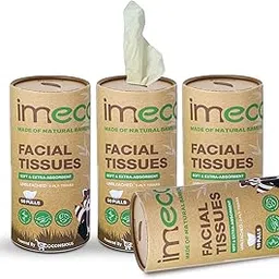 IMECO Bamboo Facial Tissue Paper Cylindrical Box | 200 Pulls (Pack of 4) | Natural & Biodegradable| Chemical-Free & Disposable Napkins | Soft, Eco-Friendly Tissues for Travel, Car & Daily Use-picture-10