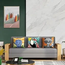 LOOM TREE DIY Latch Hook Kit Throw Pillow Cover Craft for Embroidery Carpet Brid Needlecrafts & Yarn | Rug Making | Latch Hooking | Latch Hooking Kits-image-47