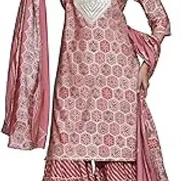 libas Womens Yoke Design Silk Blend Straight Kurta With Sharara and Dupatta-picture-46