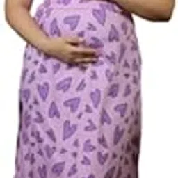 jammies haven Feeding Gown in Purple – Zipless Cotton Maternity & Nursing Gown for Pregnancy & Postpartum | SRDVHD1-picture-71
