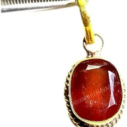 priyanshu navratn Certified Natural Unheated Untreatet 5.95-6.95 Ratti Natural Hessonite Garnet Gomedh * Pandant Locket for Rahu * Panchdhatu Gold Plated Genuine Astrology Pendant for Women's and Men's-picture-23