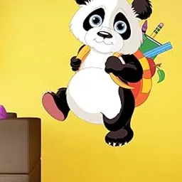 Ghar Kraft Student Panda Self-Adhesive Wall Sticker for Home Decor/Decoration - Living Room, Bedroom, Kids Room-picture-32