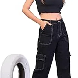 m.i.h.a.m.i City Explorer Cargo Jeans- Street [Women Jeans] | Denim for Women | Pant for Women | Black Jeans for Women-picture-10