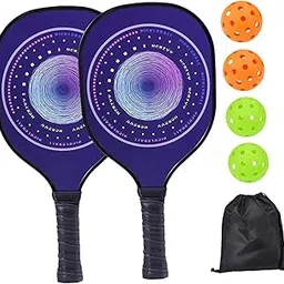 Fashion My Day Wood Pickleball Racket Set for Beginner to Advanced Player Training Home Gym 7pcs Purple | Racquets | Tennis | Tennis & Racquet Sports-picture-12