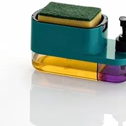 Epicstack 3-in-1 Soap Pump Dispenser for Kitchen and Bathroom, Dish Soap Liquid Dispenser Sponge Holder with Sponge Holder (Multi-Colour) (Plastic)-picture-26