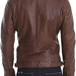 natural leather Men's Brown Leather Jacket (ZL_JK_45_Brown, Size :- S to 2XL)-picture-30