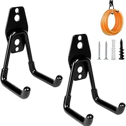 Heavy Duty Wall Hook for Hanging, 2 Pack Garage Tool Organizer Wall Mount, Metal Garage Storage Hooks for Ladder,Extension,Garden Tool, Small Utility Hook, Hose Holder for Outdoor and Indoors-picture-12