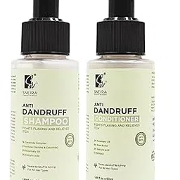 SNEIRA® Anti-Dandruff Shampoo & Conditioner Combo 100 ml, Advanced Scalp Care, Fights Dandruff, Soothes Itchy Scalp & Strengthens Hair Upto 98% Dandruff Helps With Itching For All Hair Type, Unisex-image-3
