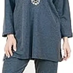 wildself Women's Hosiery Nightsuit Full Sleeves Front Zipper Nightwear-picture-15