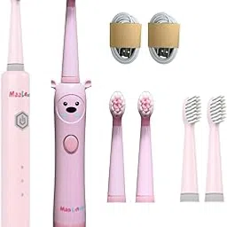 MaaLove Combo Pack of 2 Electric Toothbrush | 4 Brush Heads With Cover | 30000 Sonic Vibrations | Adult & Child | Electric Toothbrush | USB Type C |IPX7 Waterproof (Pink-Pink)-image-12