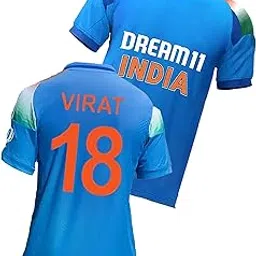 India ODI Virat 18 Jersey Collar Neck T-Shirt 2025/26(Kid's, Boy's& Men)-picture-36