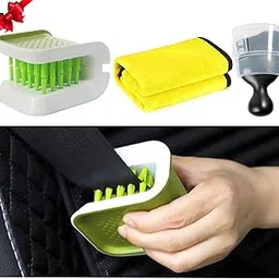 🥇Car Detailing Brush Set for Cleaning Interior or Exterior, interior detailing brush, Car Seat Belt Cleaning Brush, Car drying towel, car cleaning brush for Emblem, Air Vents, Leather Upholstery Seat image 1