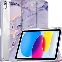 ProElite Case Cover for Apple iPad (A16) 11th/10th Generation (2025/2022), Transparent case Cover with Pencil Holder for iPad 11th/10th Gen 2025/2022, Marble Purple-picture-66