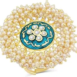 Glitzy Kundan Gold Plated Pearl Ring for Women (SKR85679)-image-24
