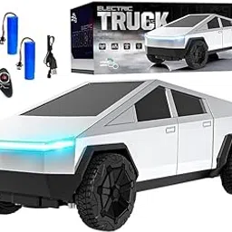 NEKAVO Cybertruck RC Car, 2.4GHz Remote Control, All-Terrain Electric Pickup Truck with LED Headlights, 500mAh Battery, White TES-LA Cybertruck, Perfect for Gift Remote Control car-picture-19