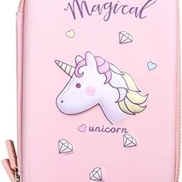 Crackles Stylish Unicorn Print Large Capacity Hardtop EVA Pencil Case Organizer School Kids Girls Women Pen Holder Pouch Multipurpose (Unicorn 5)-picture-59