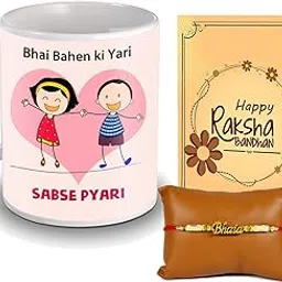 ME & YOU Rakhi Gift Hamper with Premium Pearl Rakhi and Coffee Mug for Brother | Rakhi Gift for Brother Rakhi Greeting Card-image-63