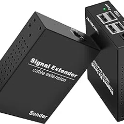 USB Extender to RJ45 Over Cat5e/6/7 up to 492ft/150M, 4 USB 2.0 Ports, USB Ethernet Extender Over IP Gigabit Switch, Plug and Play for Windows, MacOS, Android, Linux, with One Power Adaptor-image-57