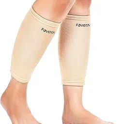 FOVERA Calf Support Compression Sleeve for Men & Women | Shin Splints, Leg and Calf Support for Varicose Veins, Pain Relief, Running, Gym, Sports (Size - L, 1 Pair)-image-1
