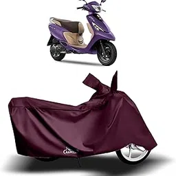 Cover Lab - TVS Scooty Zest New BS6 Water Resistant - Dust Proof - Full Bike Scooty Two Wheeler Body Cover for TVS Scooty Zest (Maroon)-picture-13