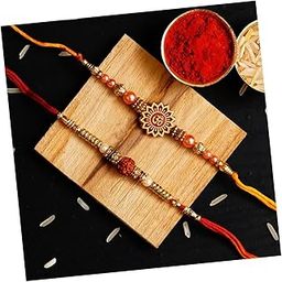 eCraftIndia Set of 2 Om & Rudraksha Rakhis with Roli Pack - Rakhi for Brother, Bhaiya, Bhai-picture-16