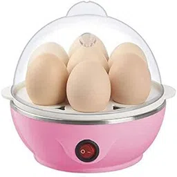 Electric Egg Boiler and Cooker, 6 Eggs Capacity, Pink and White Plastic + Steel Egg Boiler Electric Automatic Off 7 Egg Poacher for Steaming, Cooking, Boiling and Frying (Single Layer, multicolor)-image-15