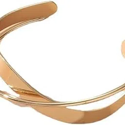 shining diva fashion 3 pcs Double Infinite Twisted Cross Minimalist Open Kada Cuff Bracelet for Girls and Women-picture-34
