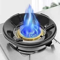 SPIRITUAL HOUSE Black Gas Stove Burner Stand Gas Chula Burner Gas Saver Jali Ring Fire Windproof Energy Saving Gas Chula Support Stand Legs For Indian Gas Thickness Heavy Material (black gas saver, 2)-picture-19