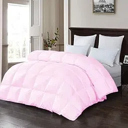 Indian Kingdom Baby Pink Ultra-Soft Down Comforter (Dohar) Quilt Twin/Twin XL Size (68x90) 1-Piece Comforter 500-TC 450 GSM Fill Power 100% Egyptian-Cotton Hypo-allergenic Comforter-picture-68