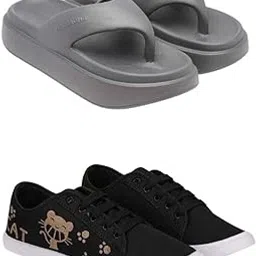 zenwear Extra Soft Classic Casual wear with Flexibility Technology Flip Flop Combo for Women's/Girl's(6110+1629)()-picture-28