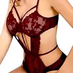 damselle Women’s Babydoll Nighty for Honeymoon & Nightwear | Soft Satin Lace Lingerie Sleepwear | Comfortable Short Night Dress for Women | Stylish Bridal Nighty for Romantic Evenings-picture-10