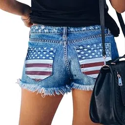 mippo Women's Denim Shorts with Comfort Fit and Button Closure-picture-40