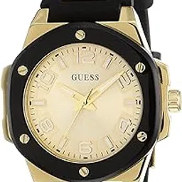 guess Silicone Analog Beige Dial Women Watch-Gw0555L2, Black Band-picture-37