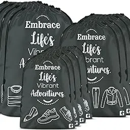 Kuber Industries Pack of 12 Travel Organizer Combo Set | Storage Bags Set | Waterproof Organizer for Shoe-Laundry-Lingerie | Parachute Cloth Bag | Each 4 Pieces Small-Medium-Large | Grey-picture-30