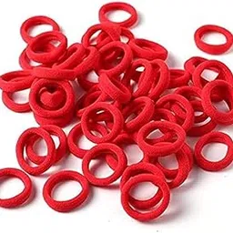 Mini Hair Elastics, 100 Pack Multicolour Ponytail Holders, Small Rubber Bands for Kids and Women (RED)-picture-24