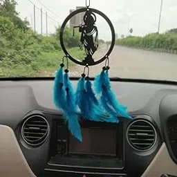 LAGADI DECOR Krishna Blue Handmade Dreamcatcher for Car, Bedroom, Wall & Outdoor Decor | Positive Energy & Protection Hanging Ornament-picture-47