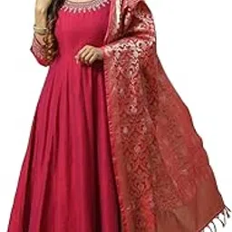 biba Women Poly Viscose Anarkali Kurta Churidar Suit Set-picture-34