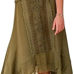 crystalheal; designing the destiny CRYSTALHEAL Nirvighna Women’s Skirt – Elegant Block Print Ethnic Skirt | Versatile Boho Chic Maxi Skirt for Casual, Party-picture-23