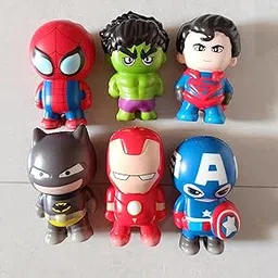Fortune Pearl Superhero Action Figure Characters - SpidyMan, Hulk, Superman, Batman, Irnman, Cap America, Multi-Color, Squishy Toys for Kids Soft Foam Toys Squeeze and Play Assorted 1pc-image-50